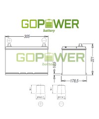 Batteria Auto 12V B19JAK 35AH 320EN 187X132X220 Linea Asia/Japan (con  piedino)